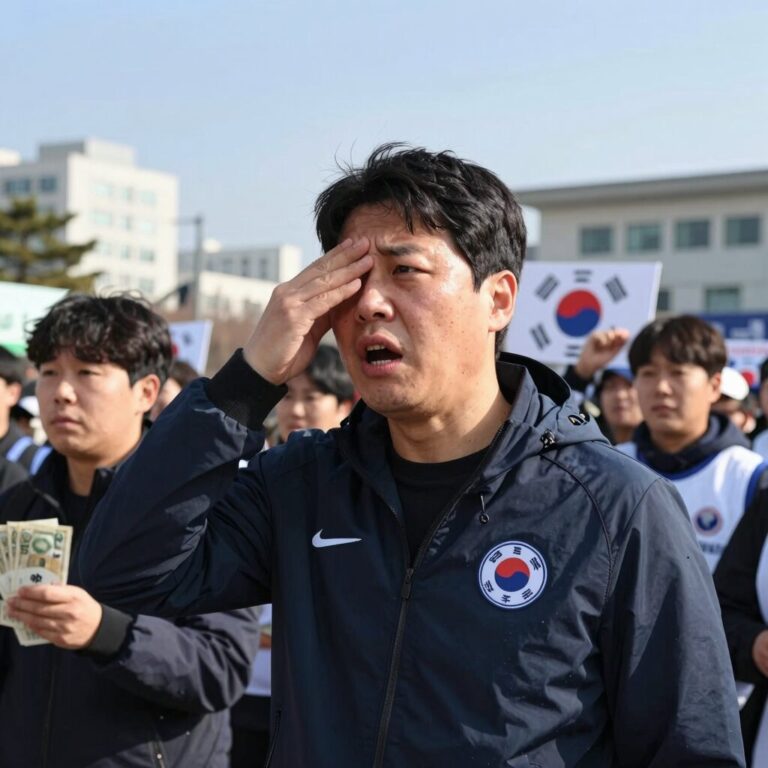홍명보 감독 사퇴 요구 국민청원 관련 축구 팬들의 분노와 여론을 상징하는 이미지