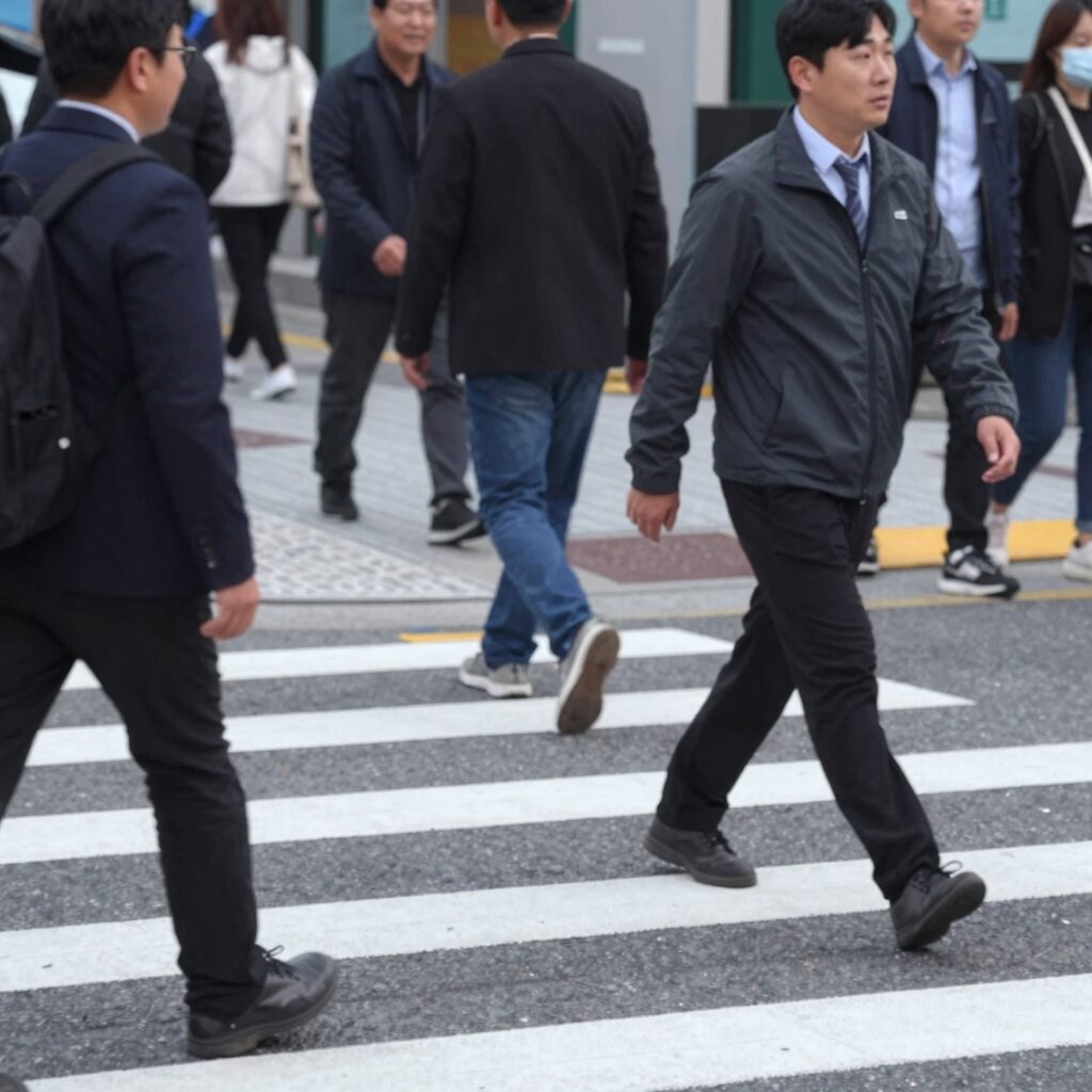 홍대 무단횡단 사고 블랙박스 영상 캡처, 보행자가 갑자기 도로로 뛰어드는 모습