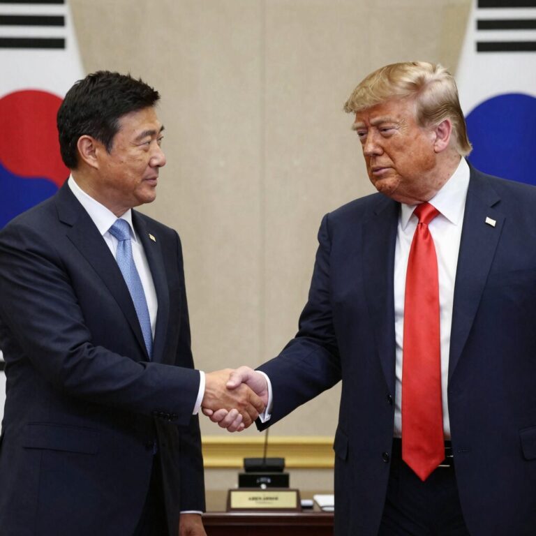 잔니 인판티노 피파 회장과 도널드 트럼프 미국 대통령이 평화 정상회의에서 악수하고 있다