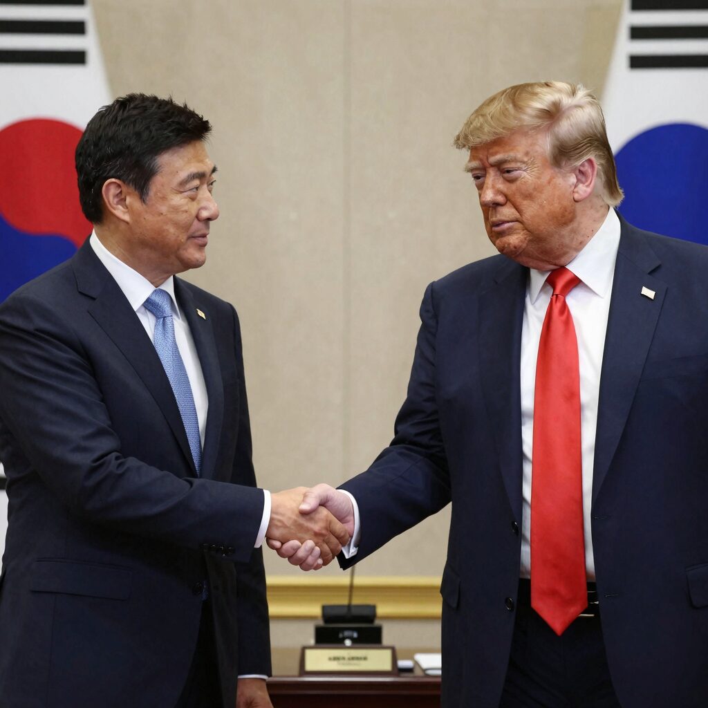 잔니 인판티노 피파 회장과 도널드 트럼프 미국 대통령이 평화 정상회의에서 악수하고 있다