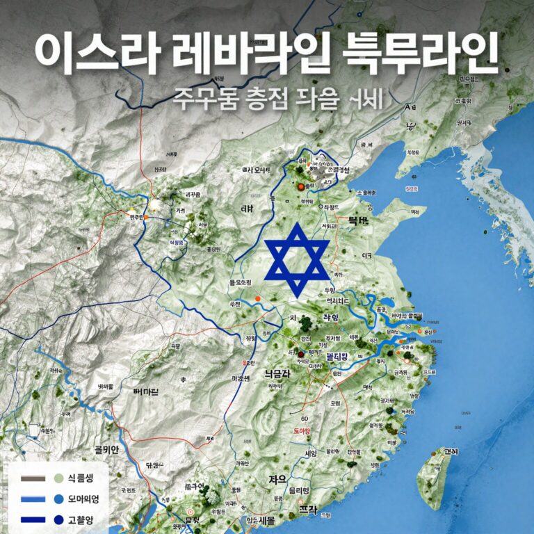 이스라엘 레바논 블루라인 지도와 주요 충돌 지역 표시