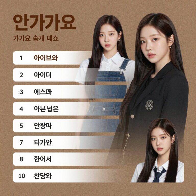 아이브와 에스파의 인기가요 순위 비교 그래프