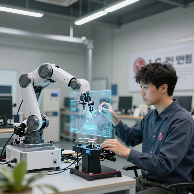 젠슨황과 LG전자의 피지컬 AI 협업 개념도 로봇과 공장 자동화 이미지