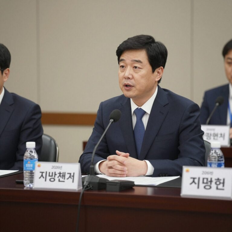 조광한 최고위원이 2026년 지방선거 전략 회의에서 발언하고 있는 모습