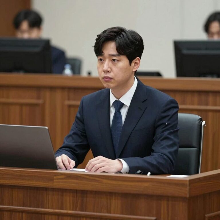 이정엽 부장판사가 서울중앙지방법원 법정에서 재판을 진행하는 모습