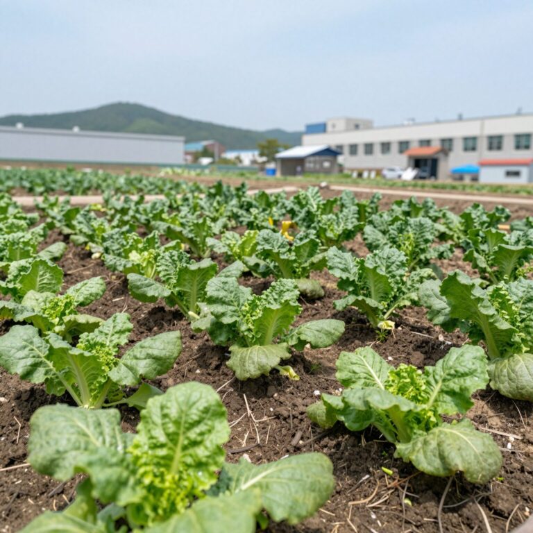 7월에 심는 채소 텃밭에 자란 상추와 쪽파 모종