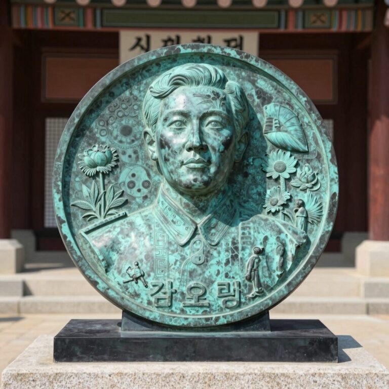 김오랑 중령 흉상, 국립서울현충원 호국영웅존에 설치된 청동 흉상 전경