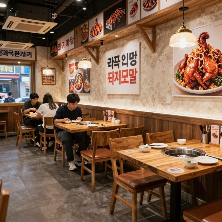 김해 외국인거리 타지마할 인도 음식점 내부와 탄두리치킨