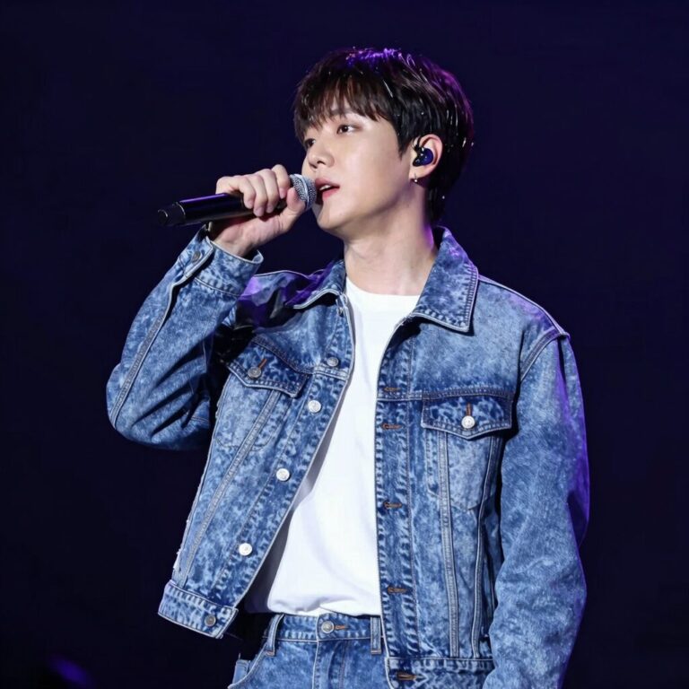 김태곤이 무대에서 마이크를 잡고 열정적으로 노래하는 모습, 화려한 조명 아래 입장하는 스타의 모습