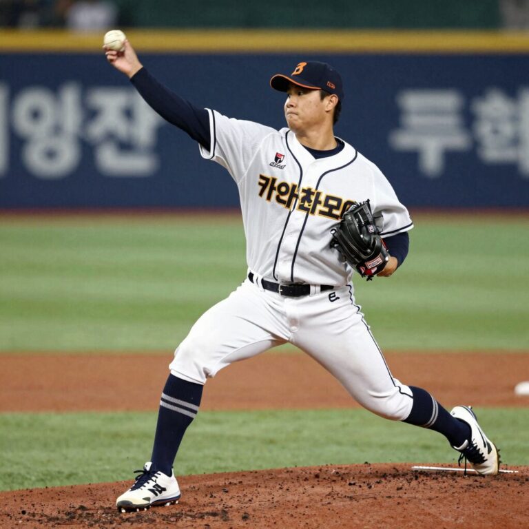 키움 히어로즈 히우라 투구 모습, 강력한 패스트볼과 체인지업으로 타자 상대