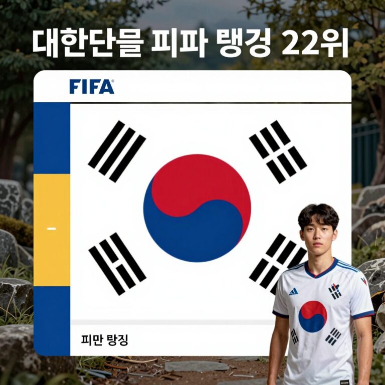 대한민국 피파랭킹 22위 FIFA 랭킹 순위표
