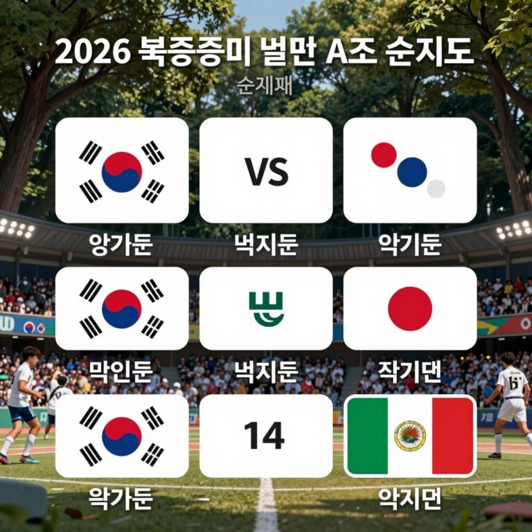 2026 북중미 월드컵 A조 순위표와 한국 멕시코 경기 장면