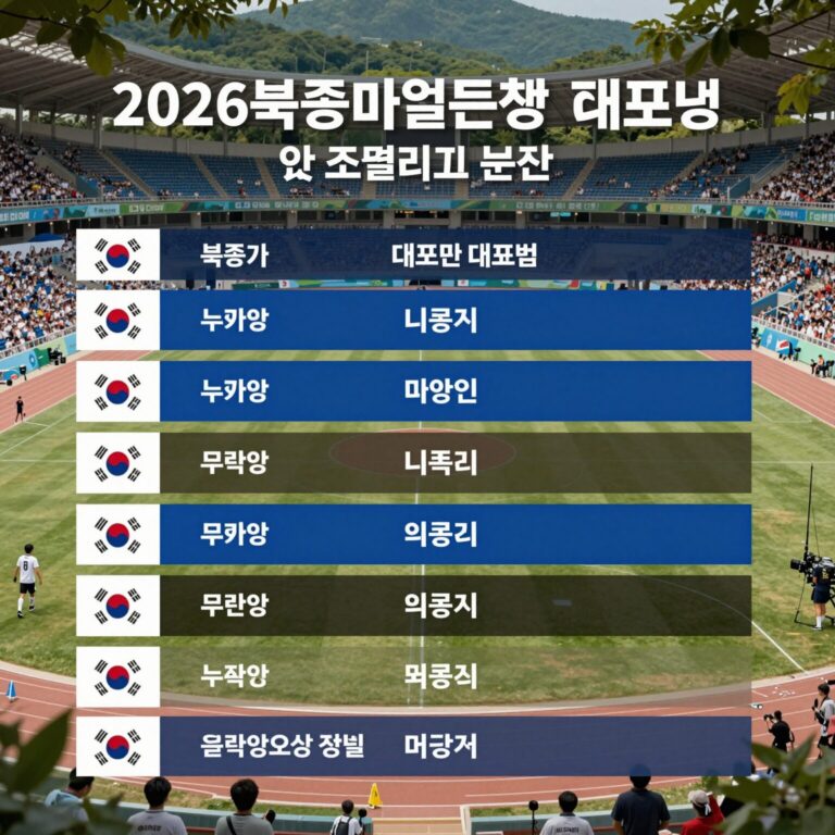 2026 북중미 월드컵 한국 대표팀 경기 일정 및 조별리그 분석 이미지