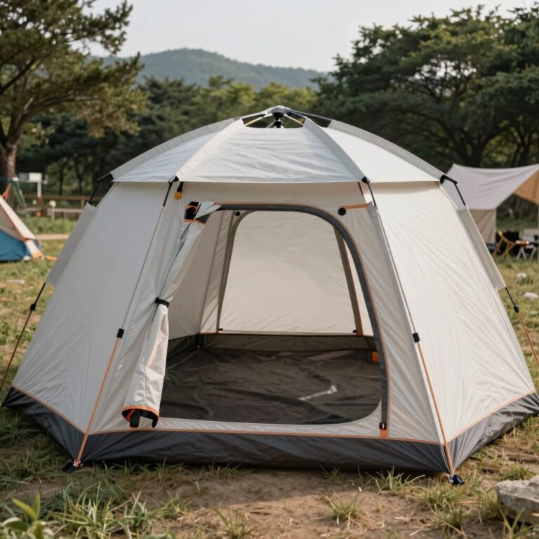 코베아 타프빅돔2 텐트 설치 완성 모습 마당에서 플라이까지 결합한 전체 사진