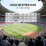 2026년 6월 KT 위즈 경기일정 요약표
