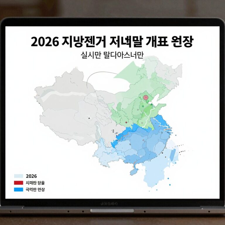 2026 지방선거 지역별 개표현황 지도와 실시간 데이터 화면