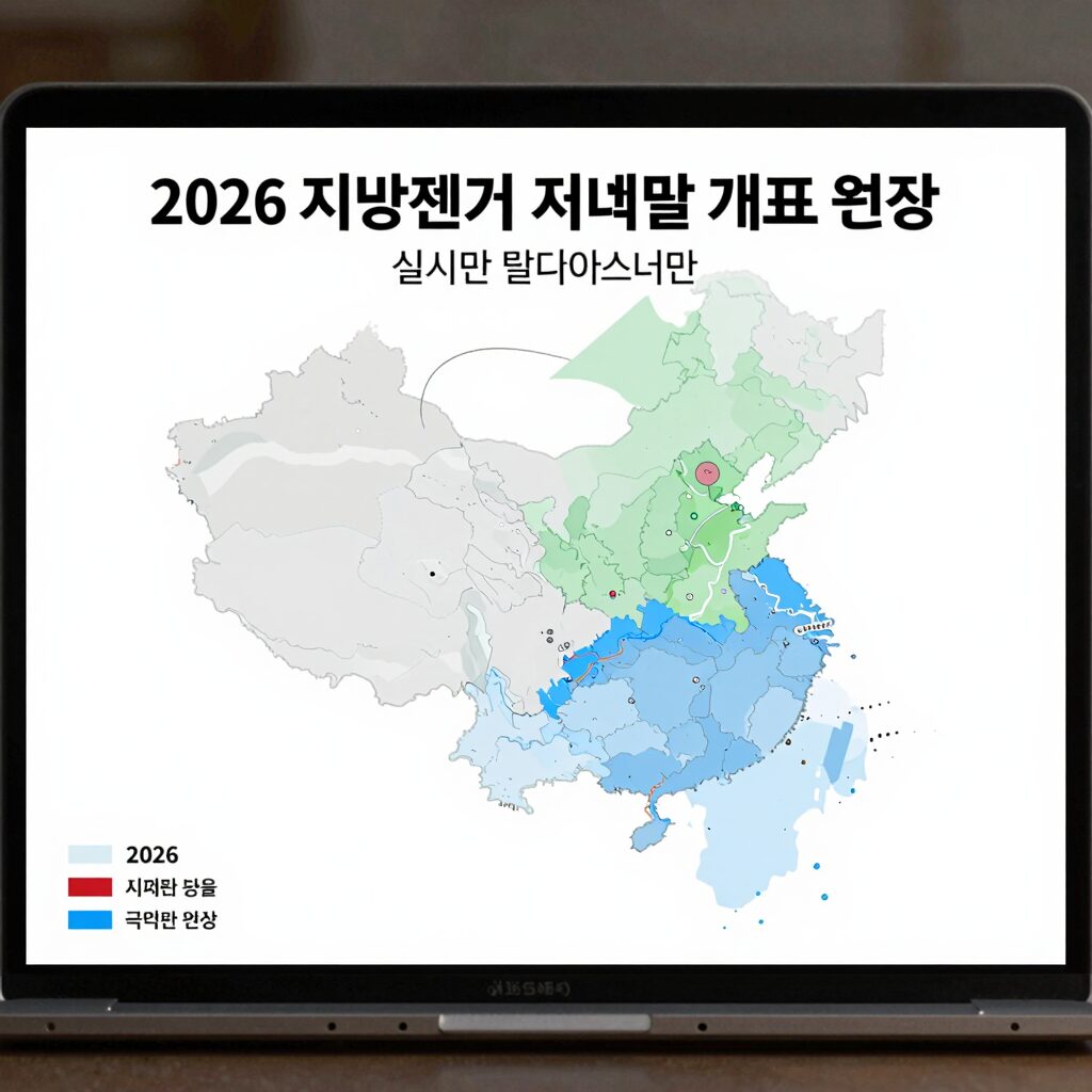 2026 지방선거 지역별 개표현황 지도와 실시간 데이터 화면