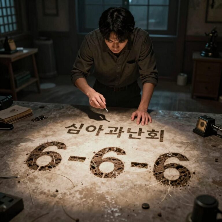 심야괴담회 시즌6 스튜디오 테이블에 새겨진 6-6-6 마크
