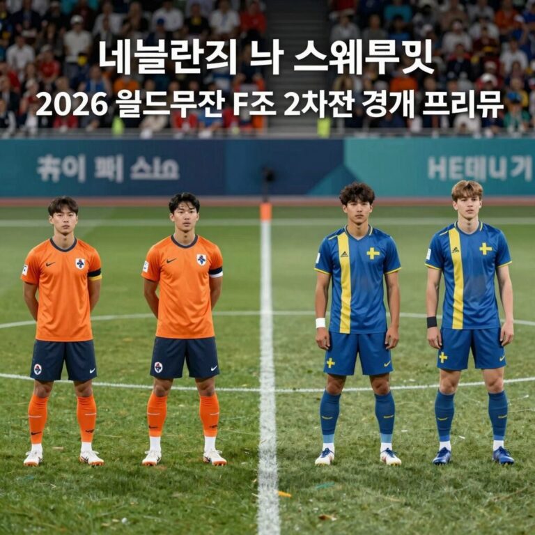 네덜란드와 스웨덴의 2026 월드컵 F조 2차전 경기 프리뷰 이미지, 선수들 대치 장면