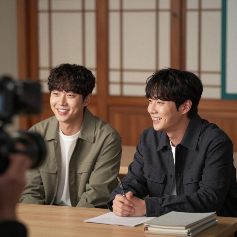 1박 2일 시즌4 새멤버 김도훈과 정동원이 함께 웃고 있는 모습, 첫 촬영 비하인드 컷