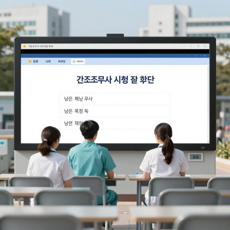 간호조무사 시험 접수 화면에서 남은 좌석 확인하는 모습