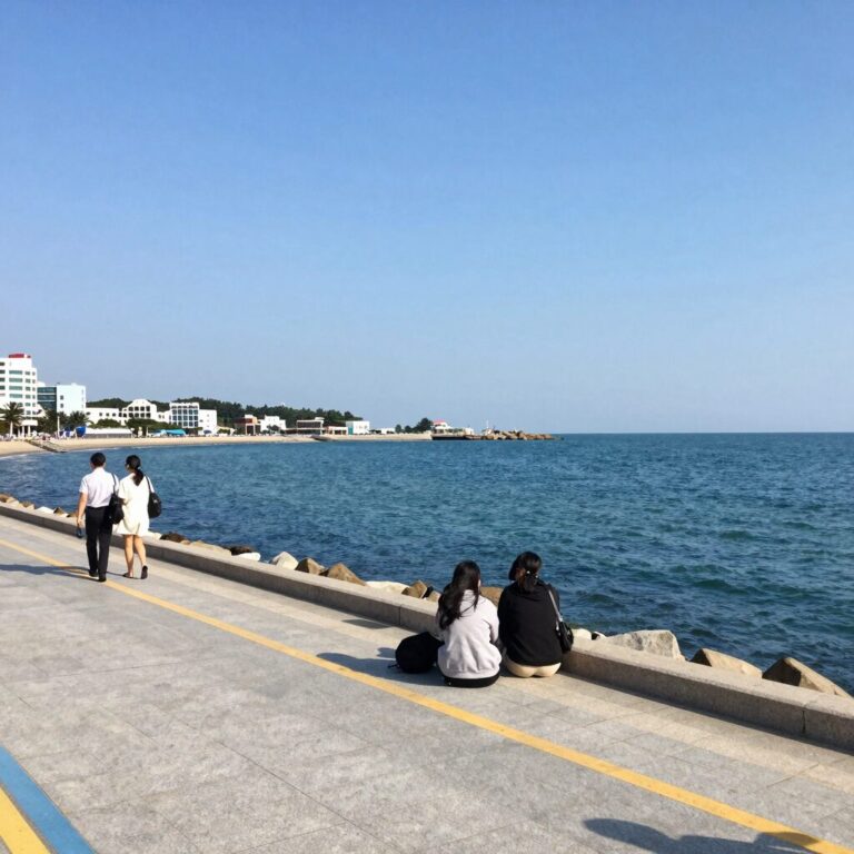 거제 오션베이 해안 산책로에서 바라본 바다 풍경