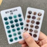 셀프 페디큐어 스티커 3종 비교 사진 잇템샵 젤리팝 진주 자개 코우브 젤 스티커 발톱에 부착한 모습