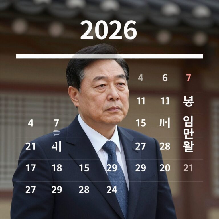2026년 현재 대통령 임기 만료일을 표시한 달력 이미지