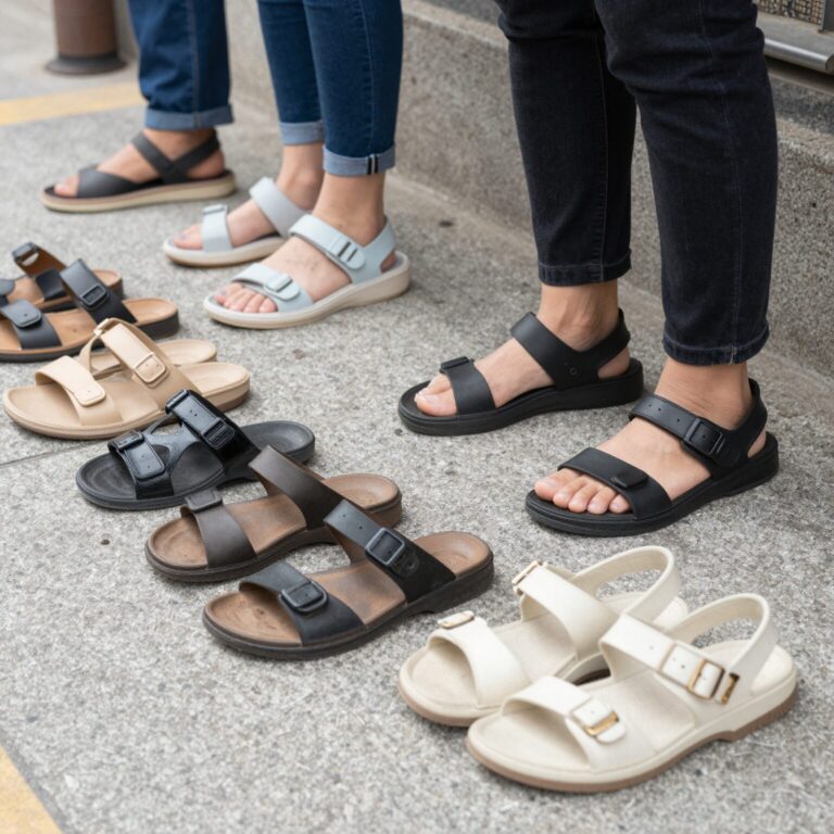 다양한 장마철 샌들 종류 젤리슈즈 아쿠아샌들 클로그 사진
