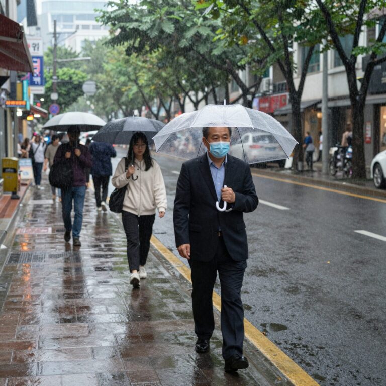 2026년 장마철 서울 도심 빗길 풍경, 도깨비 장마 대비 필요