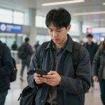 샌프란시스코 시간 활용 첫날 계획 샌프란시스코 국제공항 도착 후 시간을 확인하는 모습