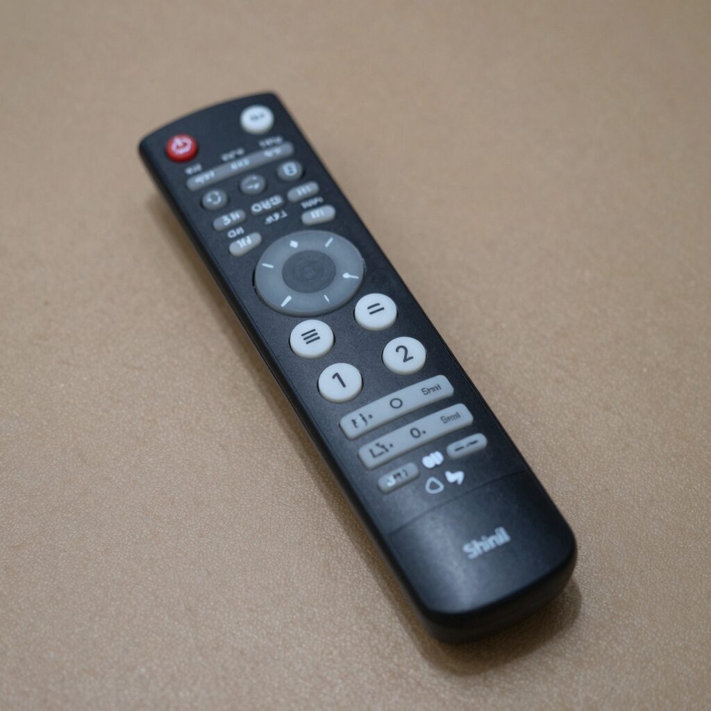 Shinil fan remote control with black body and white buttons