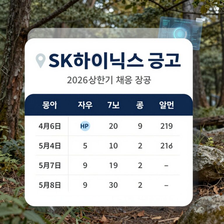 SK하이닉스 2026년 상반기 채용 공고 일정과 주요 직무 요약 이미지