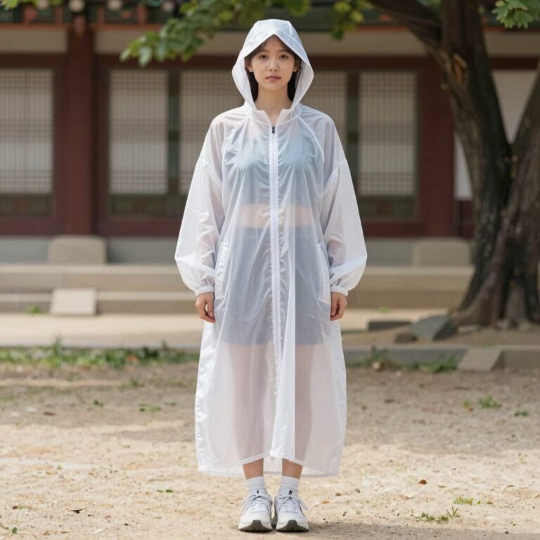 여름철 자외선 차단 쉬폰 롱 가디건 착용 모습