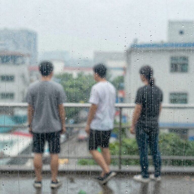 여름철 실내 습기로 인해 유리창에 맺힌 물방울과 눅눅한 공기를 표현한 사진
