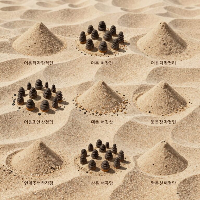 여름 환경판 모래찜질 테마 도안 전체 구성