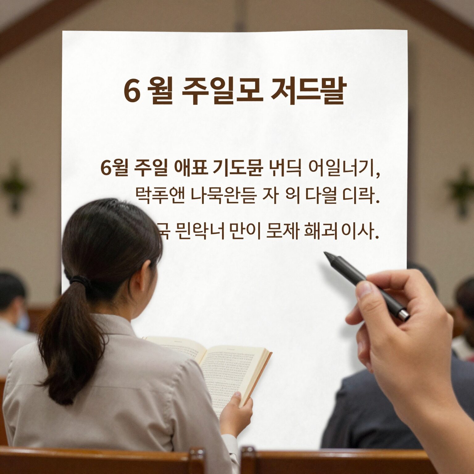 6월 주일 대표기도문 샘플 예시, 교회 예배 기도문 작성법