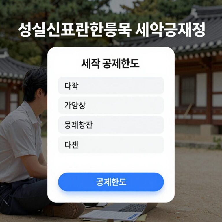 성실신고확인비용 세액공제 계산 방법과 공제한도 설명 이미지