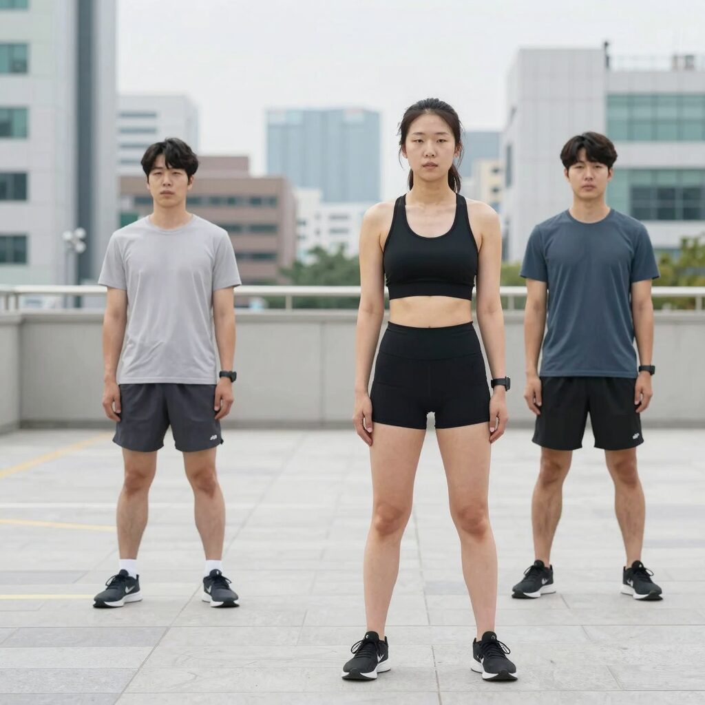 땀 체질 개선을 위한 가벼운 운동 모습