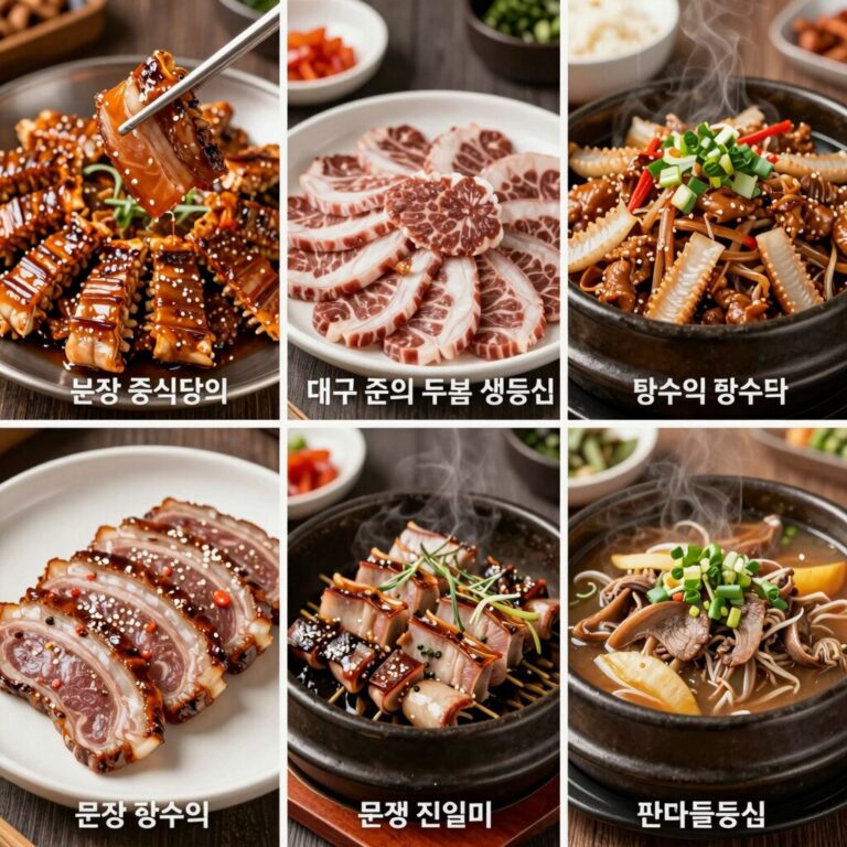 생생정보에서 소개된 탕수육 맛집 세 곳의 대표 탕수육 사진. 왼쪽부터 분당 중식당의 불향 탕수육, 대구 준의 두툼 생등심 탕수육, 문경 진일미의 약돌등심 탕수육.