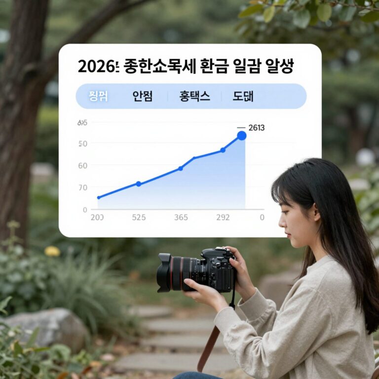 2026년 종합소득세 환급 일정과 홈택스 조회 방법을 표와 그래프로 설명한 이미지