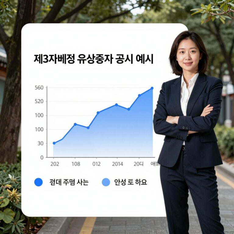 제3자배정 유상증자 공시 예시 이미지로 주식 차트와 공시 문서가 함께 있는 모습