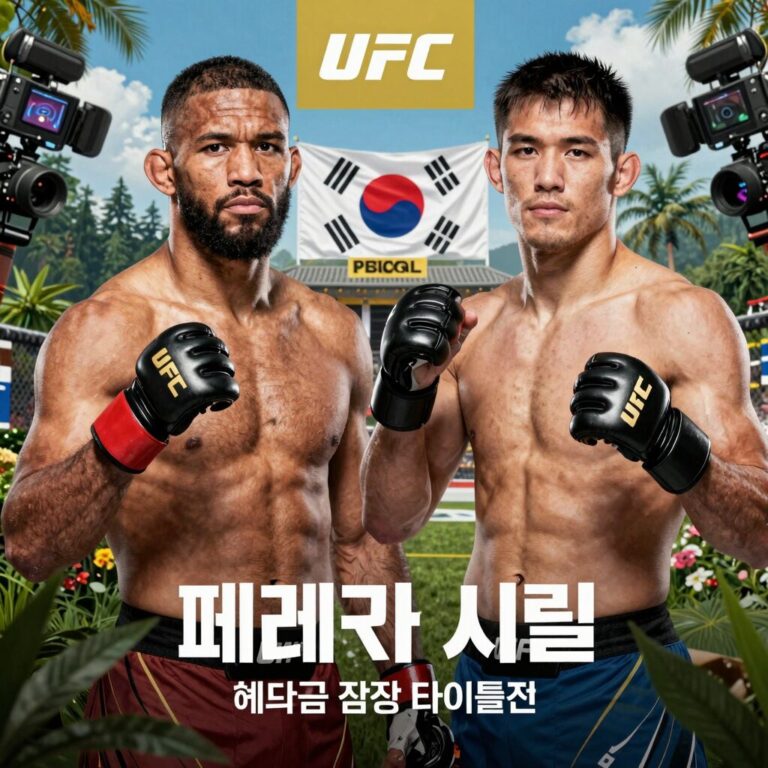 UFC 프리덤250 백악관에서 열리는 페레이라와 시릴간의 헤비급 잠정 타이틀전 경기 포스터
