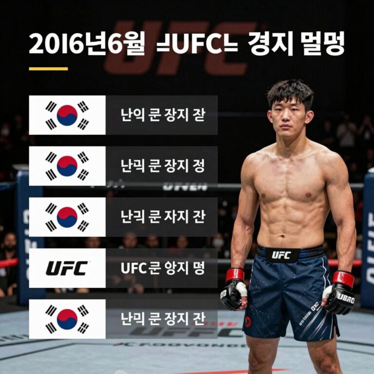 2026년 6월 한국 UFC 선수 경기 일정 정리 표와 함께 UFC 로고