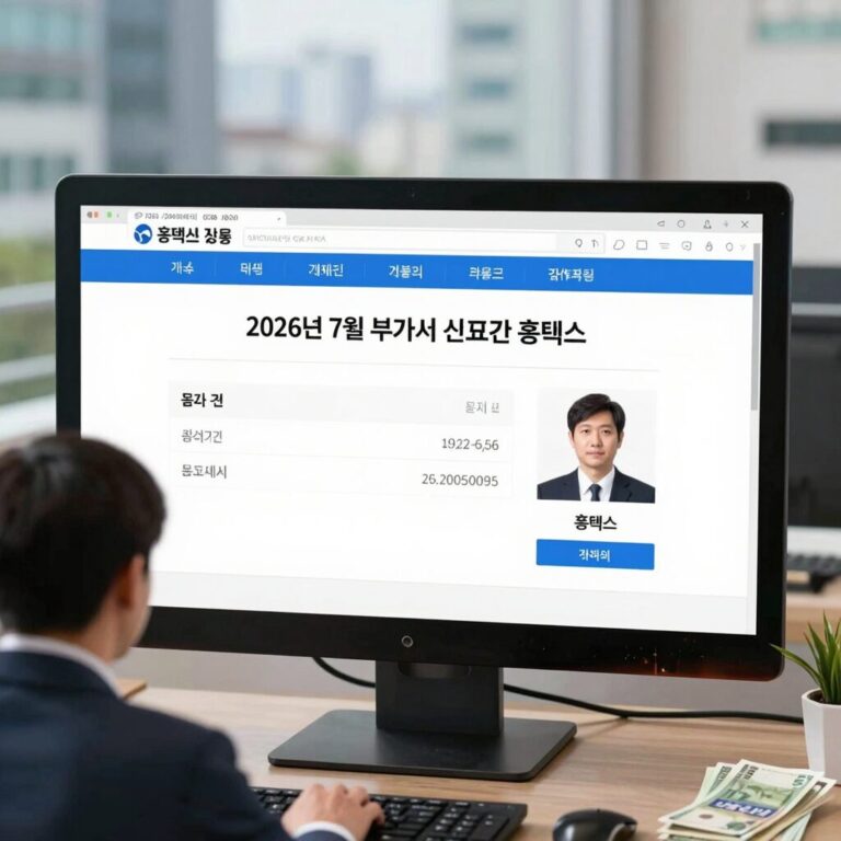 2026년 7월 부가세 신고기간 홈택스 화면