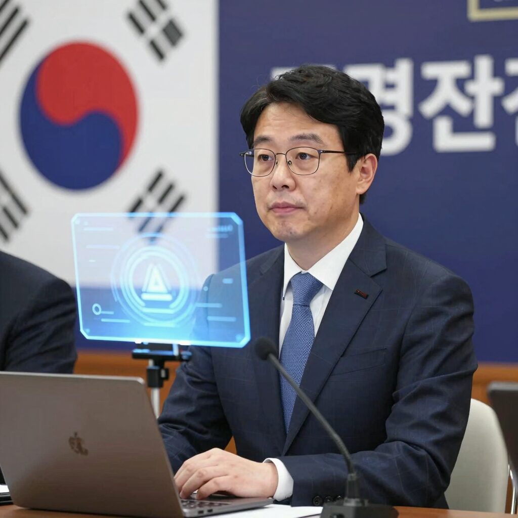 구윤철 재정경제부 장관이 AI 기반 경제 전략을 발표하는 모습