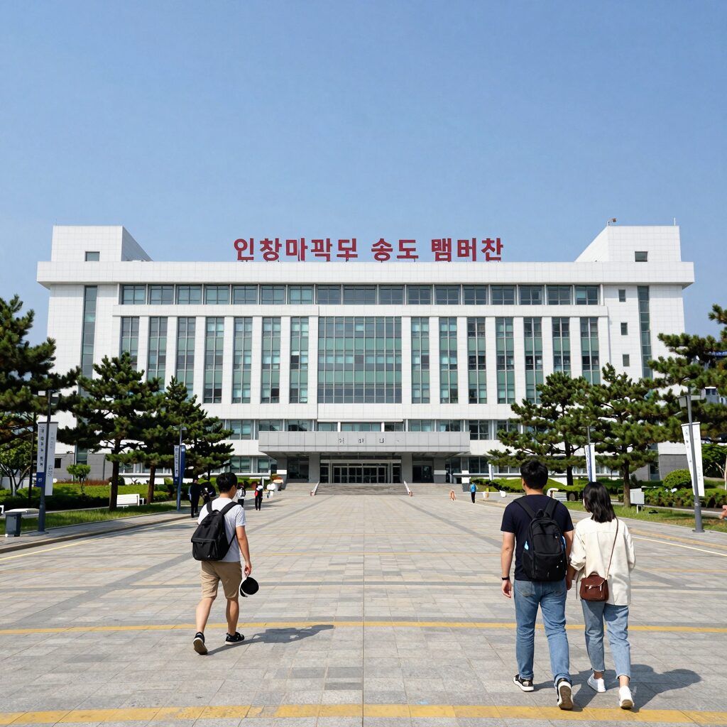 인천대학교 송도 캠퍼스 전경과 다자녀 전형 안내 이미지