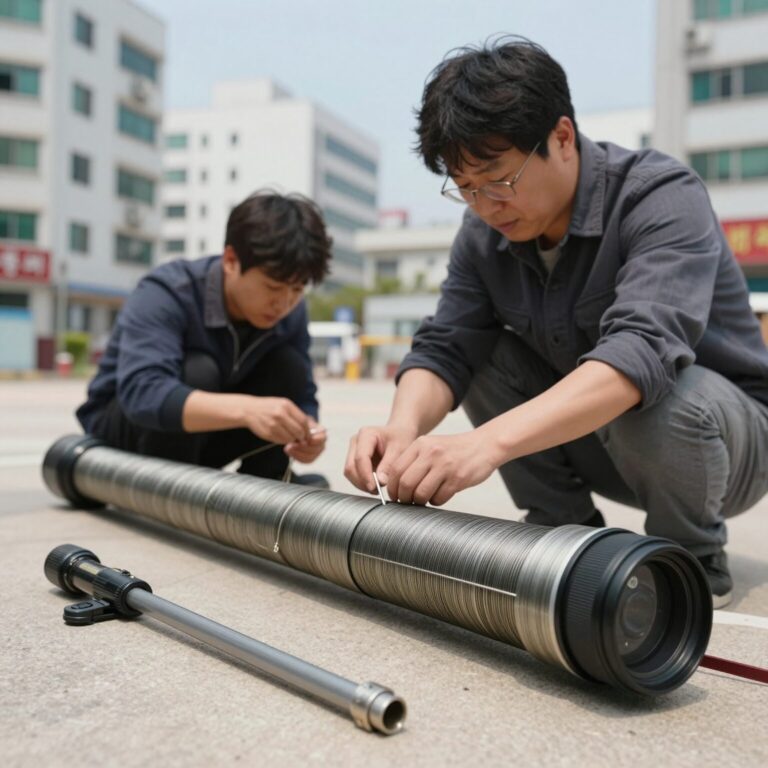 갈치 바늘 자작 채비 사진 - 세이코 18호 와이어 채비와 고축광튜브