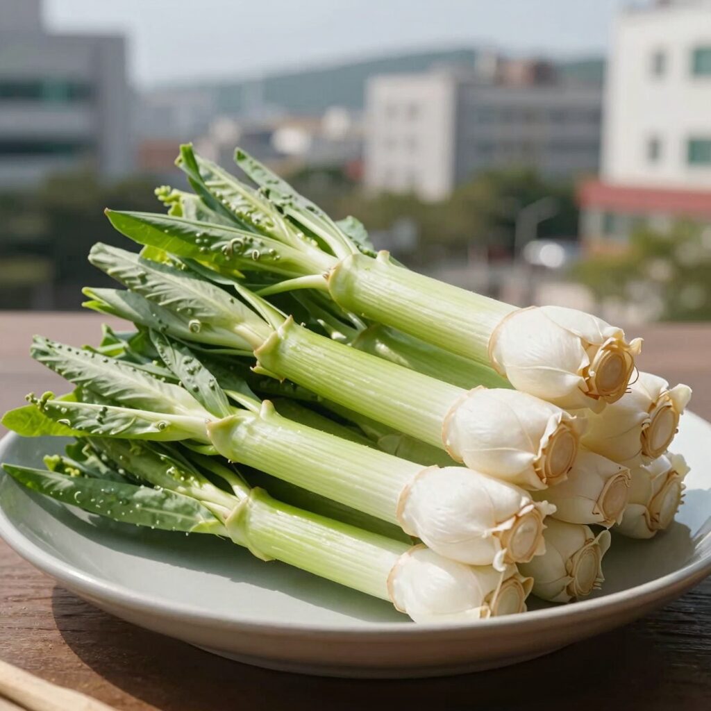 백종원 구운 가지무침 완성 접시에 담긴 모습