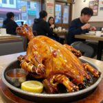 캐리비안 베이 식당 추천 2026 여름 아이와 함께 캐리비안 베이 피에스타 식당 내부와 돈가스 메뉴